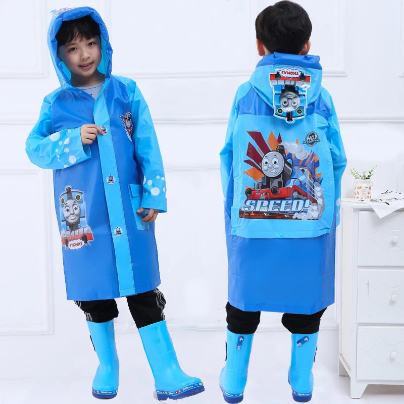 Disney Raincoat for Children Cartoon Frozen minnie mickey Kids Girls Rainproof Poncho Boys Rainwear Rainsuit school
