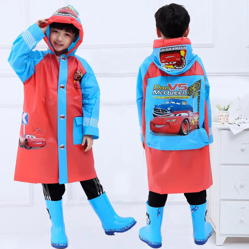 Disney Raincoat for Children Cartoon Frozen minnie mickey Kids Girls Rainproof Poncho Boys Rainwear Rainsuit school