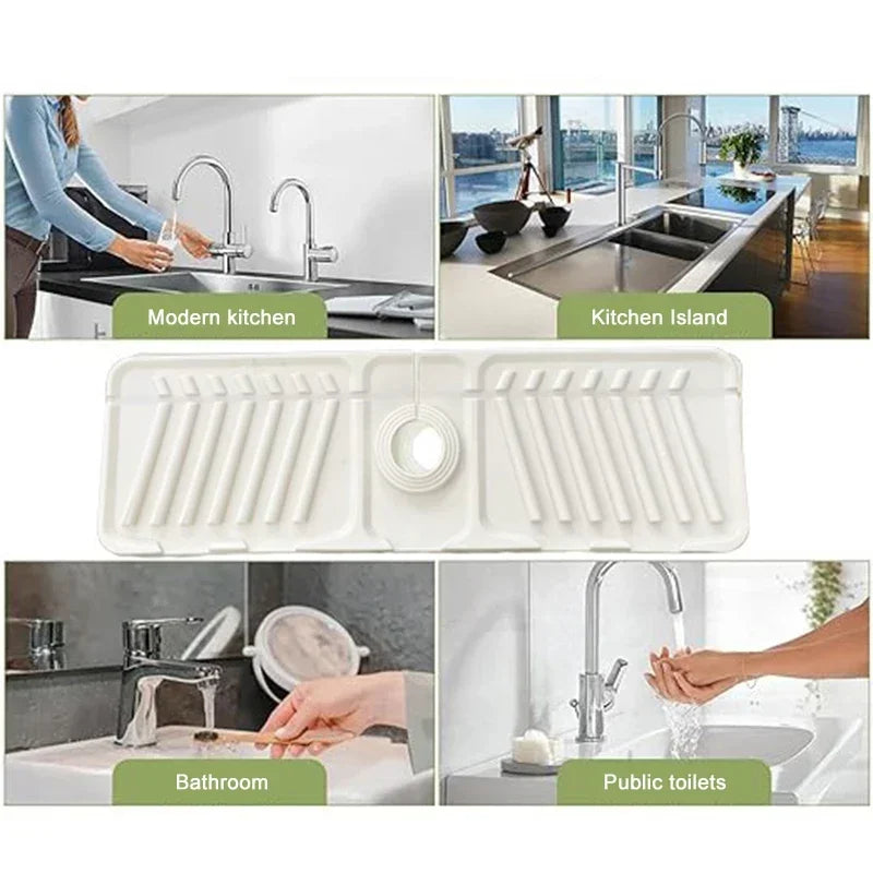 Silicone Absorbent Mat Splash Pad Kitchen Faucet Sink Countertop Drainage Mat Bathroom Countertop Protector Mat Kitchen Utensil