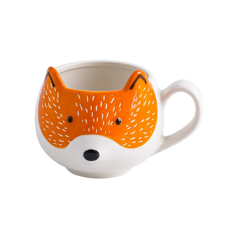 Cartoon Animal Water Cup Creative Ceramic Mug Office Tea Cup Afternoon Tea Coffee Cup Home Breakfast Drinking Set Holiday Gift