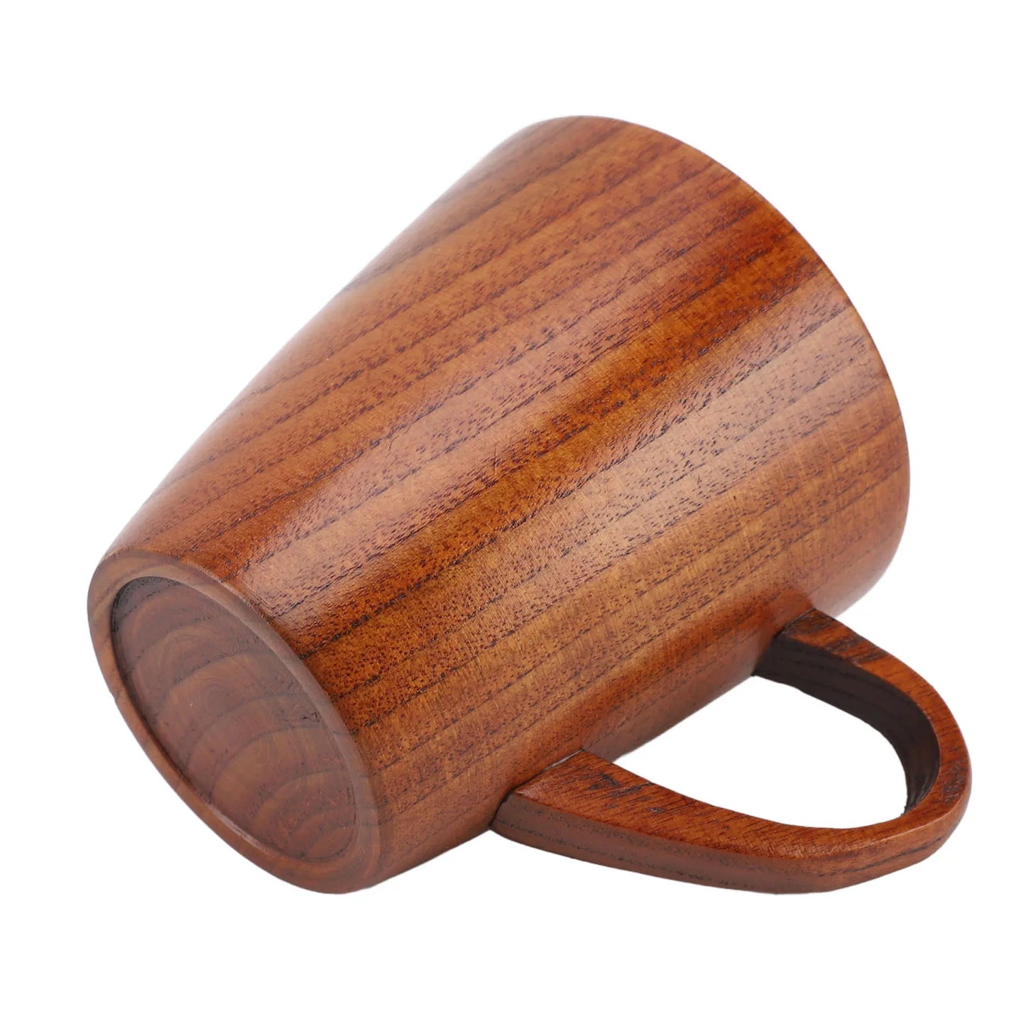 250ml Coffee Mug with Handle Small Wooden Mug Tea Drinking Cup for Outdoor Travel Home Housewarming Present