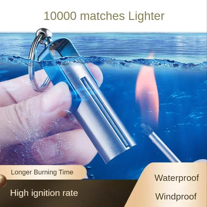New 10000 Match Lighter Kerosene Lighters Cigarette Torch Lighter Metal Matches Keychain Portable Smoking Accessories Men's Gift