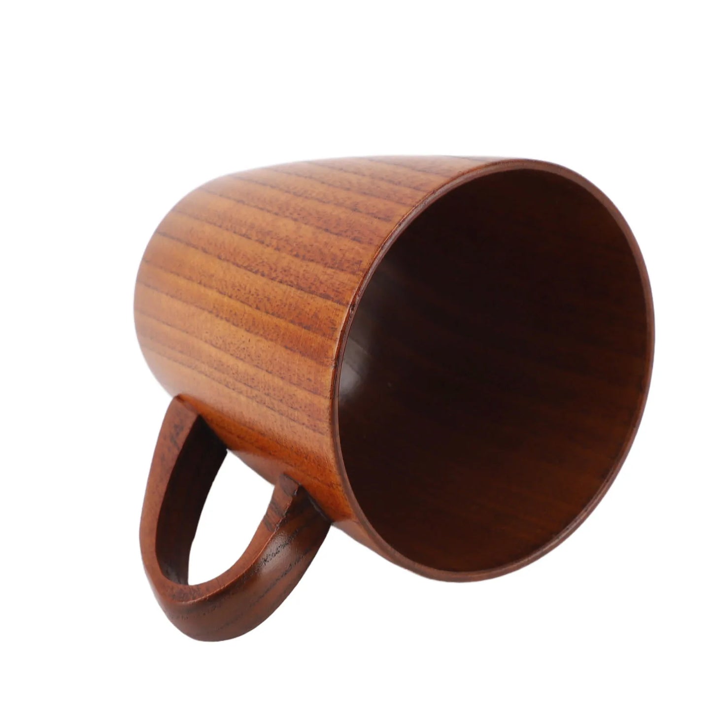250ml Coffee Mug with Handle Small Wooden Mug Tea Drinking Cup for Outdoor Travel Home Housewarming Present