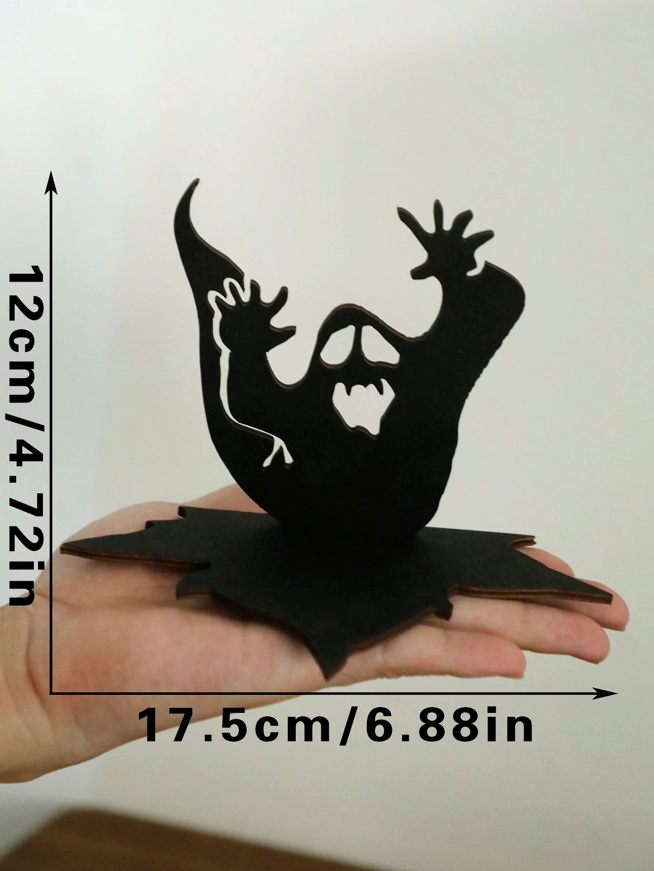 Halloween Wooden Ghost Candle Holder Spooky Tea Light Shadow Projector for Home Party and Haunted House Table Decorations Crafts