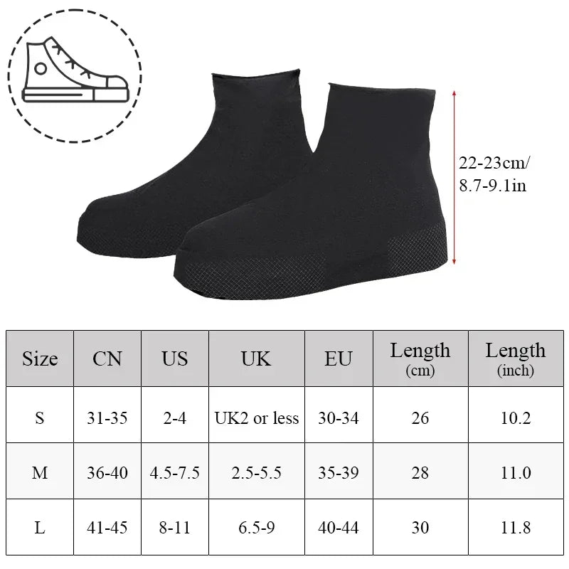 Waterproof Silicone Shoe Covers Reusable Non-Slip Wear-Resistant Rain Shoe Covers Protector Anti-Slip Boot for Outdoor Rainy Day