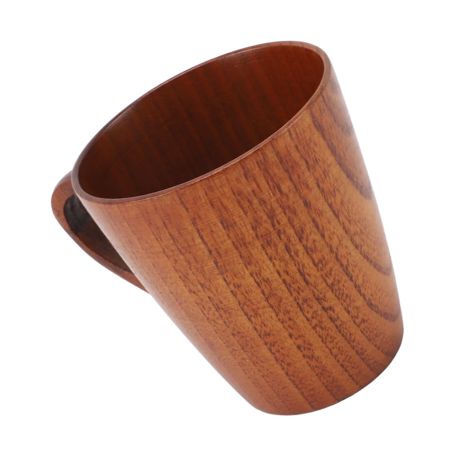 250ml Coffee Mug with Handle Small Wooden Mug Tea Drinking Cup for Outdoor Travel Home Housewarming Present