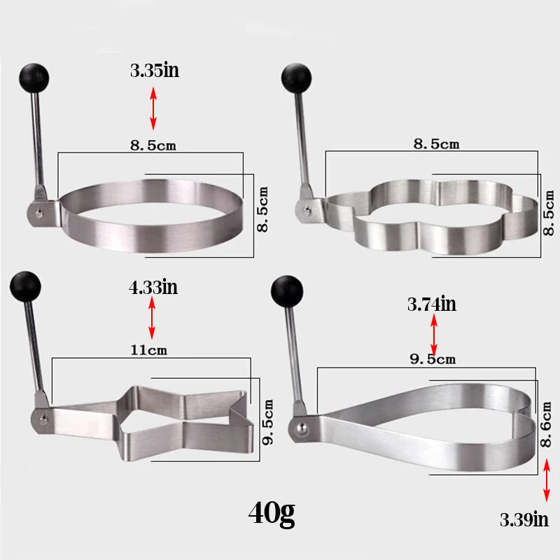 5 Shapes Can Choose Omelette Mould Device Egg Pancake Ring Egg Mold Kitchen Gadgets Stainless Steel Form For Frying Eggs Tools