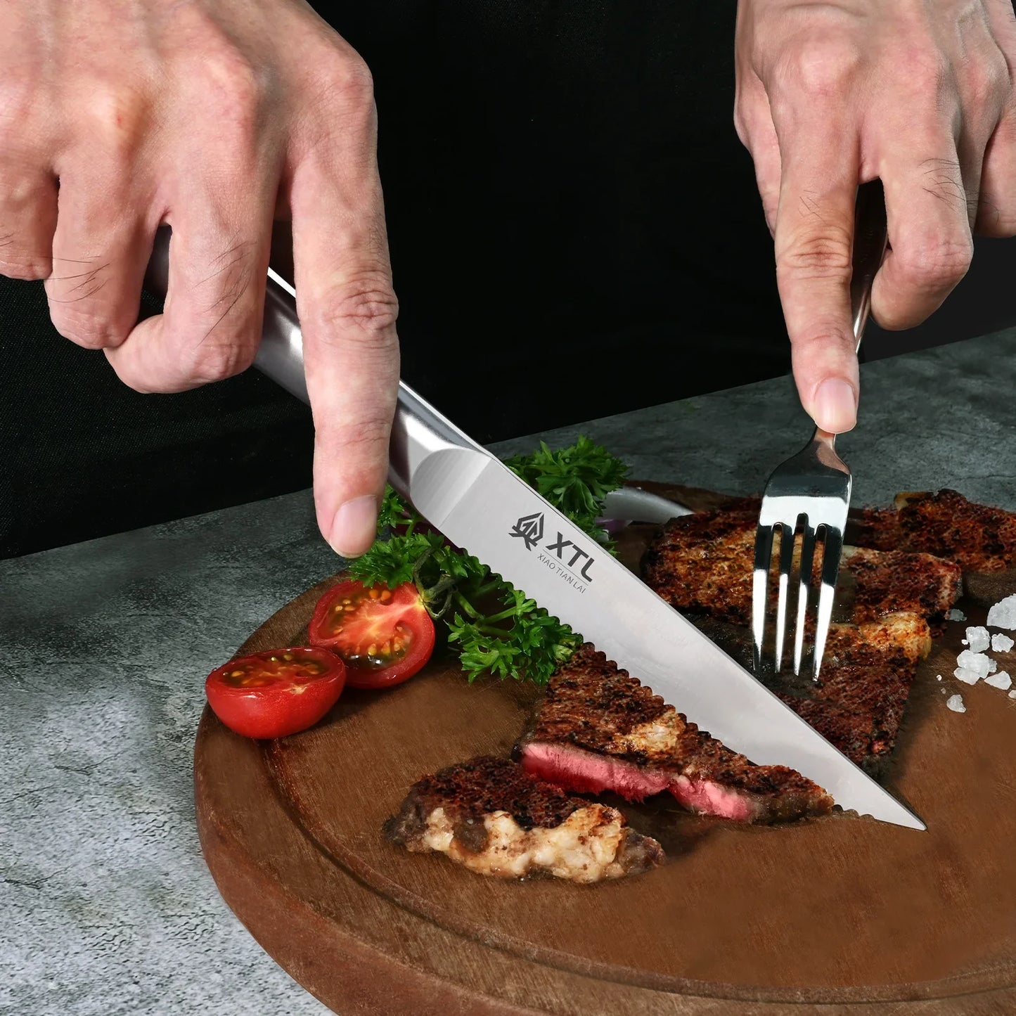 4/6/8/pcs Steak Knife Set Set - Household stainless steel serrated steak cutting - Pork chop - Lamb chop - All steel bread knife