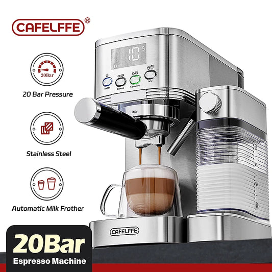 Cafelffe Fully Automatic Espresso Machines Automatic Milk Froth Ground Coffee Stainless Steels Cappuccino maker Cafeteria 20Bar