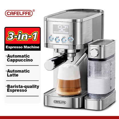 Cafelffe Fully Automatic Espresso Machines Automatic Milk Froth Ground Coffee Stainless Steels Cappuccino maker Cafeteria 20Bar